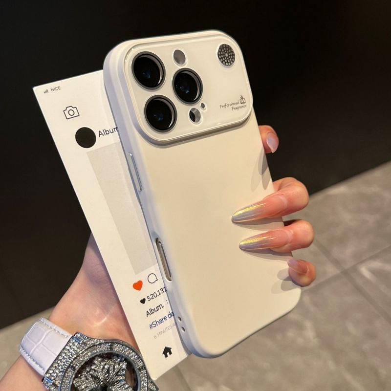 Liquid Silicone Soft Phone Case With Lens Fragrance Protection For iPhone 16 15 Plus 14 13 17 Pro Max 11 Plain Shockproof Cover