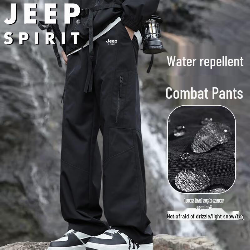 JEEP SPIRIT Men s Casual Loose Straight-Leg Outdoor Cargo Pants 4XL
