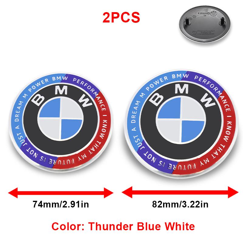 Drswk4 2Pc ABS 82mm 74mm Car Front Hood Emblem Rear Boot Trunk Logo For BMW M G20 G32 G11 X3 X5 X4 X6 X7 G30 G12 F40 F30 X1 Accessories