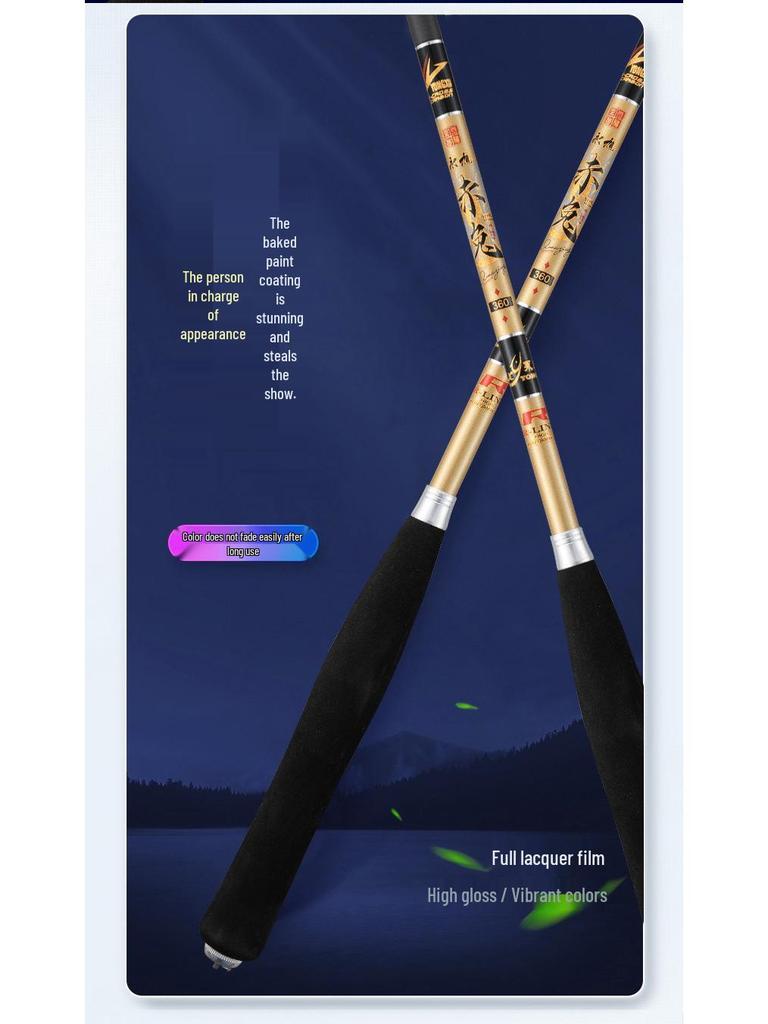 Ultra-Thin Carbon Fiber Crucian Carp Fishing Rod, 28/37/19-Tone, Super Hard, Long Section Taiwan Hand Rod