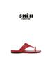 Sheepskin Su Yinyin Small Gold Buckle Slippers Women's Summer Wear Square Head Cover Toe Holiday Beach Flat-bottomed Herringbone Cool Slippers