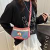 Cute Plaid Shoulder Bag With Zipper Closure For Daily Casual Use