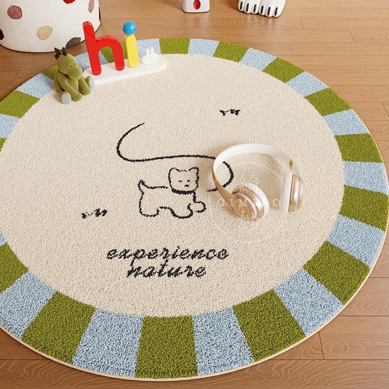 Puppy Picture Bedroom Decor Cute Carpet Round Carpets for Living Room Thick Plush Lounge Washable Floor Mat Home Fluffy Soft Rug