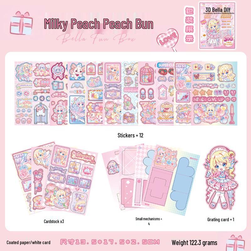 Yuxian 3D Bella Interactive DIY Creative Journal: Fun, Educational, No-Cut Toy Book for Kids