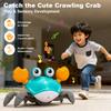 Dancing Crawling Crab Run Away Toys Kids Electronic USB Charging Interactive Toddler Tummy Time Toys