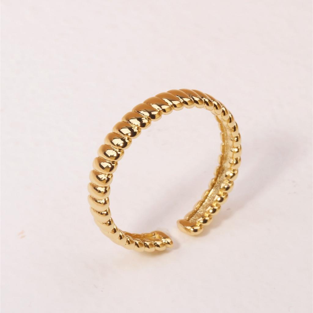 Fashion Niche Design Sense Versatile Opening Adjustable Ring, Gold Stacked Fashionable Simple Ring