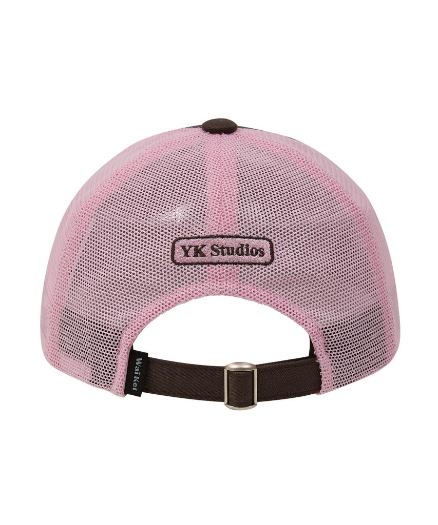 WAIKEI Detachable Bead String Mesh Ball Cap Brown