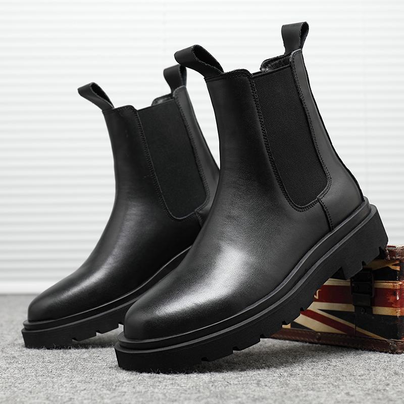 Fashion 2025 Autumn New Chelsea Boots for Men Black Boots Platform Shoes Fashion Ankle Boots Winter Slip on Men Shoes New Botines Mujer