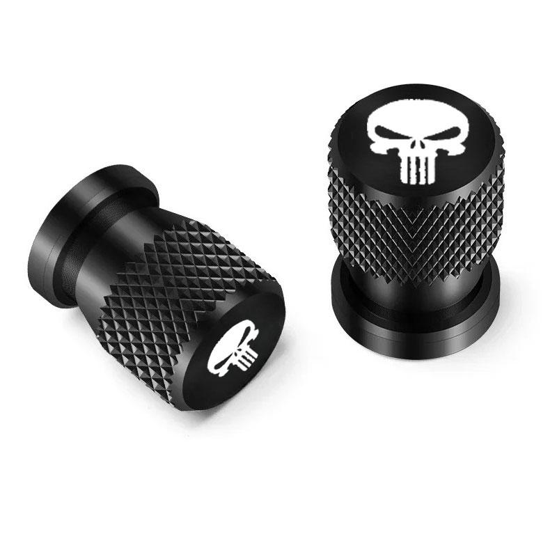 

For Automobiles Trucks Motorcycles Decor Universal Metal Skull Logo Emblem 4pcs Car Wheel Tire Air Valve Dust Caps Rim Covers чёрный