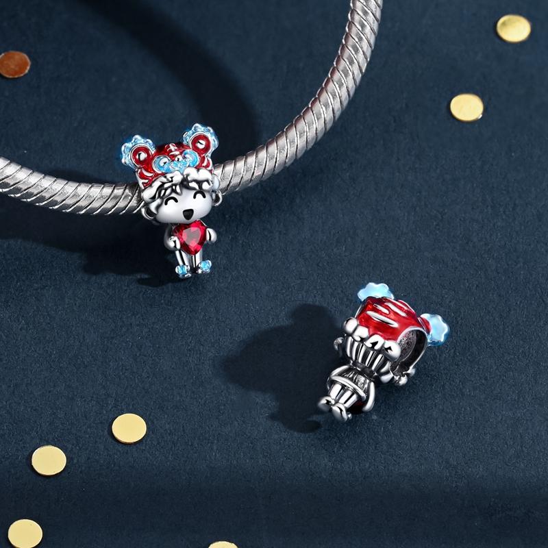 Copper Pets Dog Cat Colorful Wine Bottle Charms Cz Zirconium Shoe Bead Pendant Fit Original Bracelet Diy Jewelry