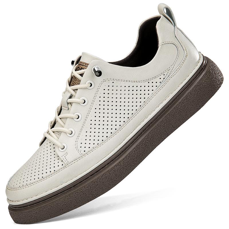 New High Quality Men's Shoes Genuine Leather Lace-up Oxford Shoes Brand Business Men Casual Shoes Handmade Skateboard Shoes