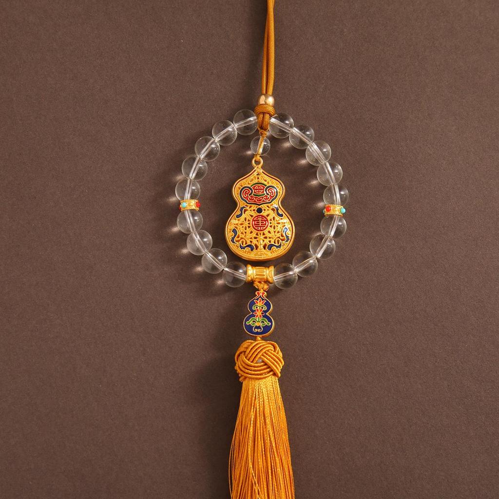 Slitinový přívěsek v čínském stylu s galvanickým pokovením pro auto s dutým designem starověkého kompasu