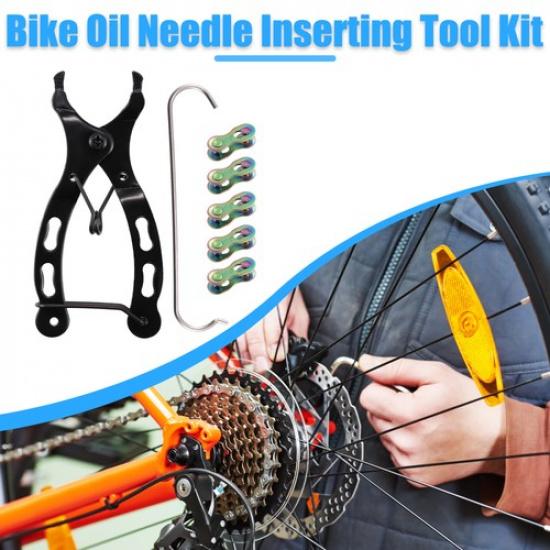 Bike Chain Repair Tool Kit w/ 5 Pairs Quick Link for 9 Speed Chain Multicolor