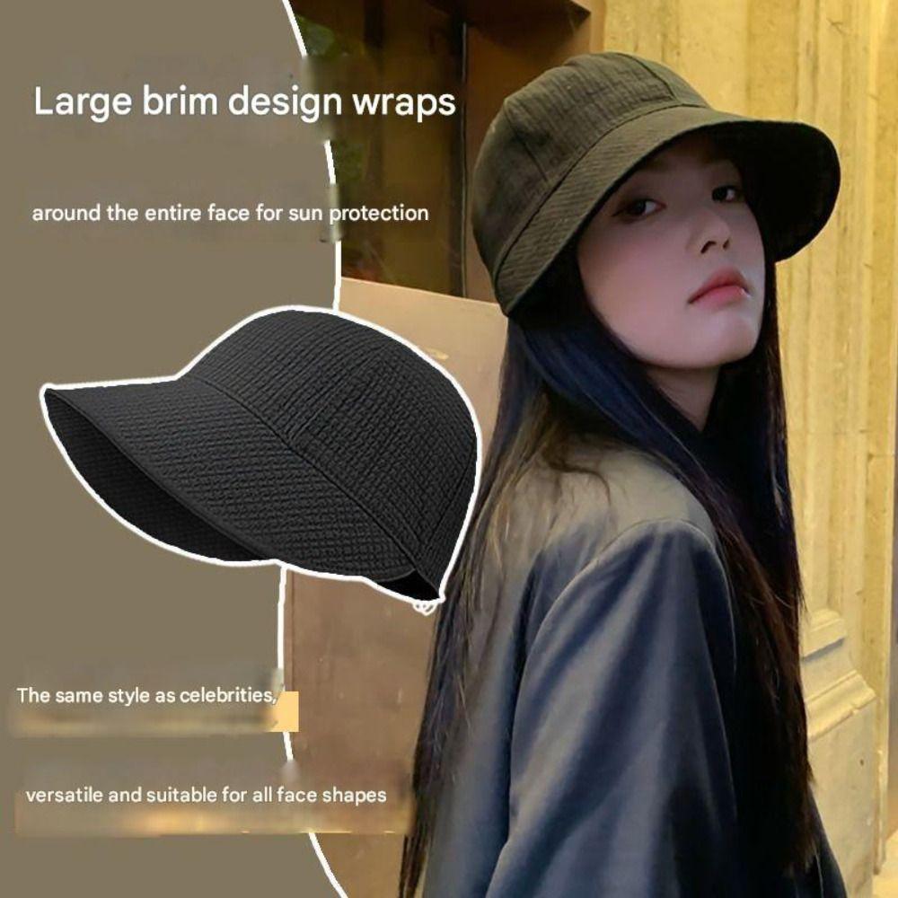 Quick-drying Waffle Bucket Hat Anti-UV Wide Brim Sun Hat Fashion Fisherman Hat  Travel