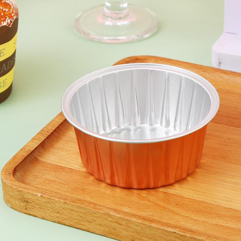 10Pcs Aluminum Cake Cup Round Foil Baking Cup Heat Resistant Cake Cups Mold With Lid Cupcake Birthday Wedding Party Supplies