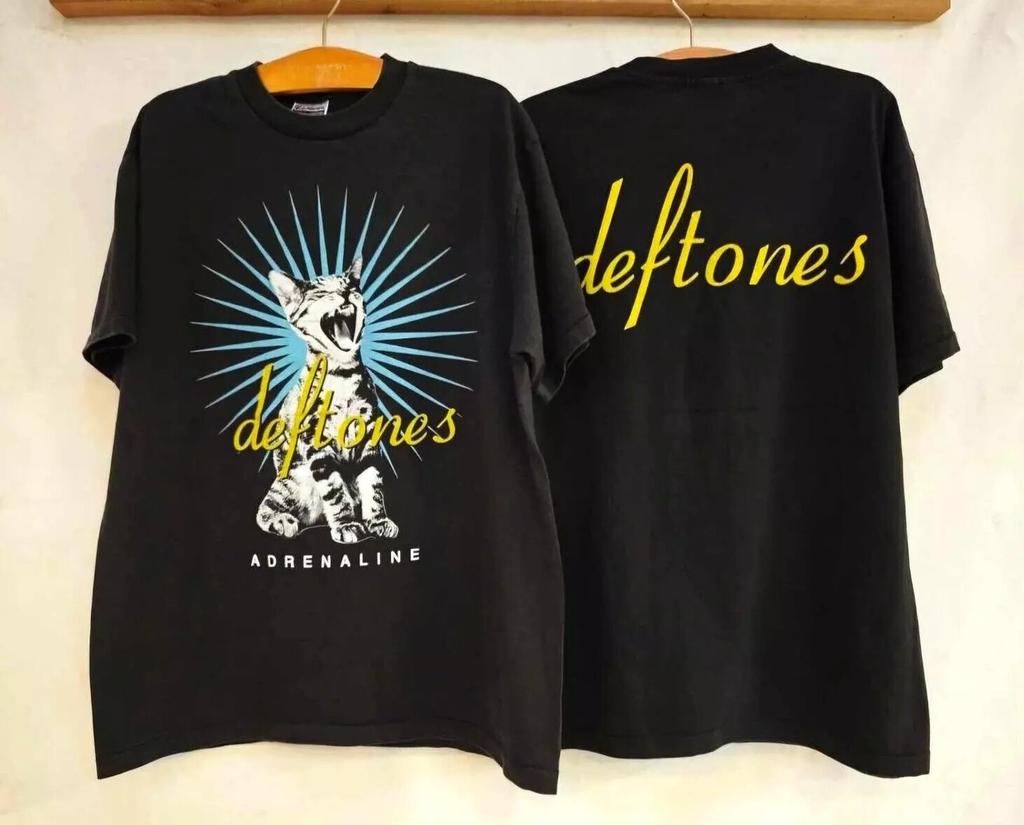 Deftones Band Cat Adrenaline New Metal Black 2 Side Unisex Tshirt Reprint S-5XL
