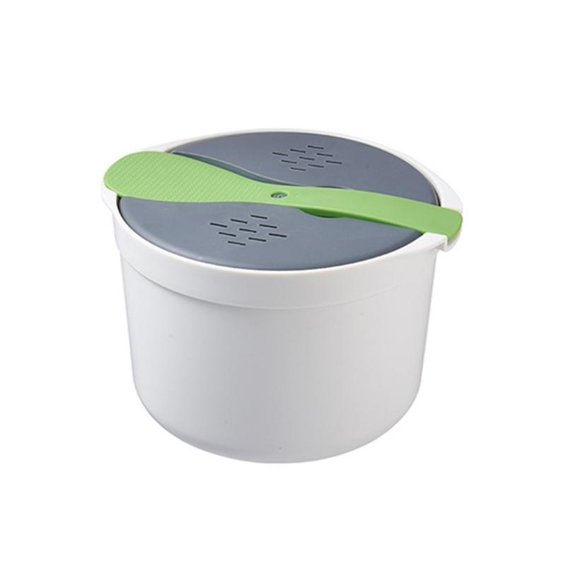 Durable Microwave Food Container Cooker Practical Microwave Cooker Innovative Microwave Rice Cooker for Healthy Cooking 1 зелёный