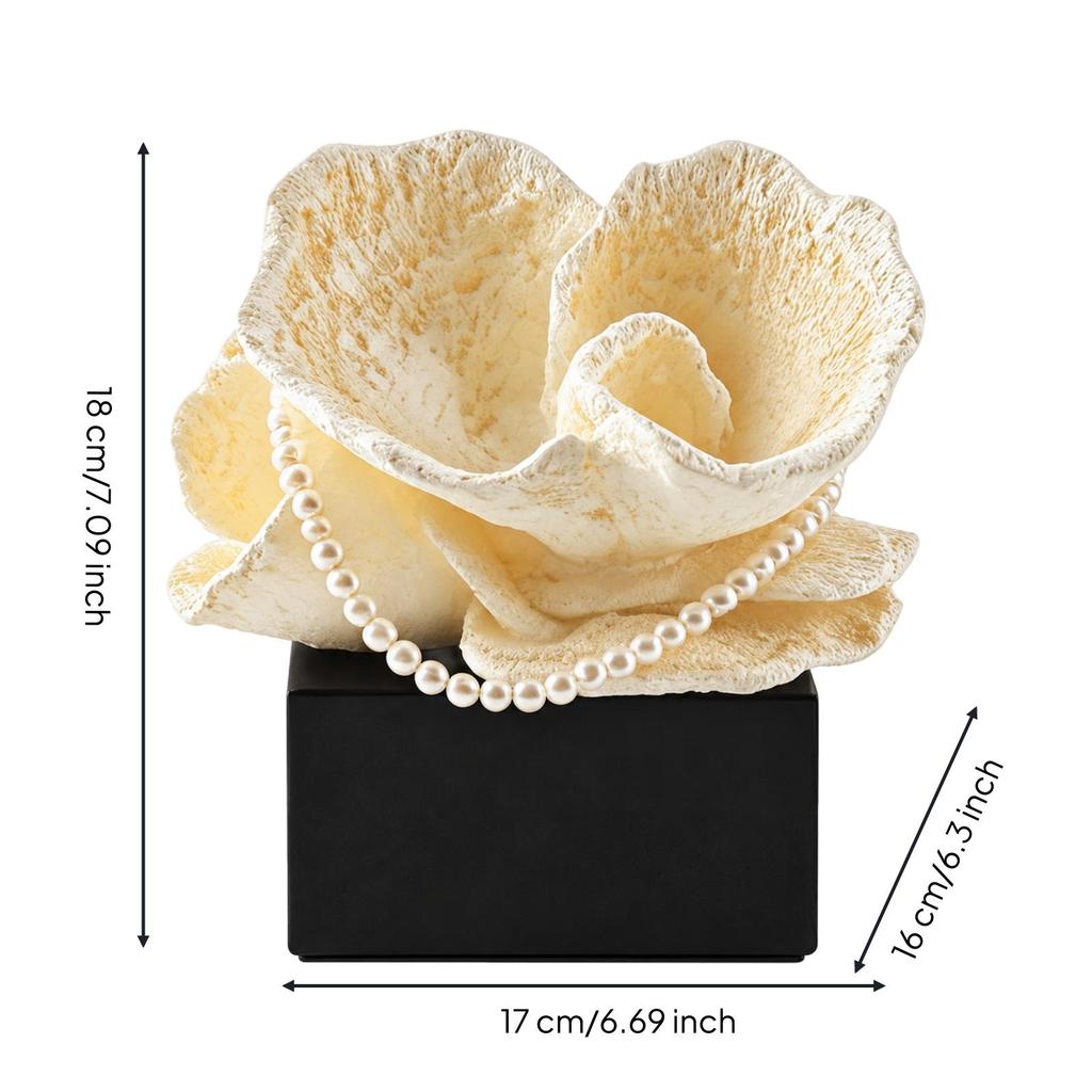 Sculptural Petal Highlight with Ebony Base Textured Tabletop