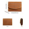 Retro Crazy Horse Leather Small Zipper Pouch Compact Lid Button Coin Key Wallet Pocket Money Bag