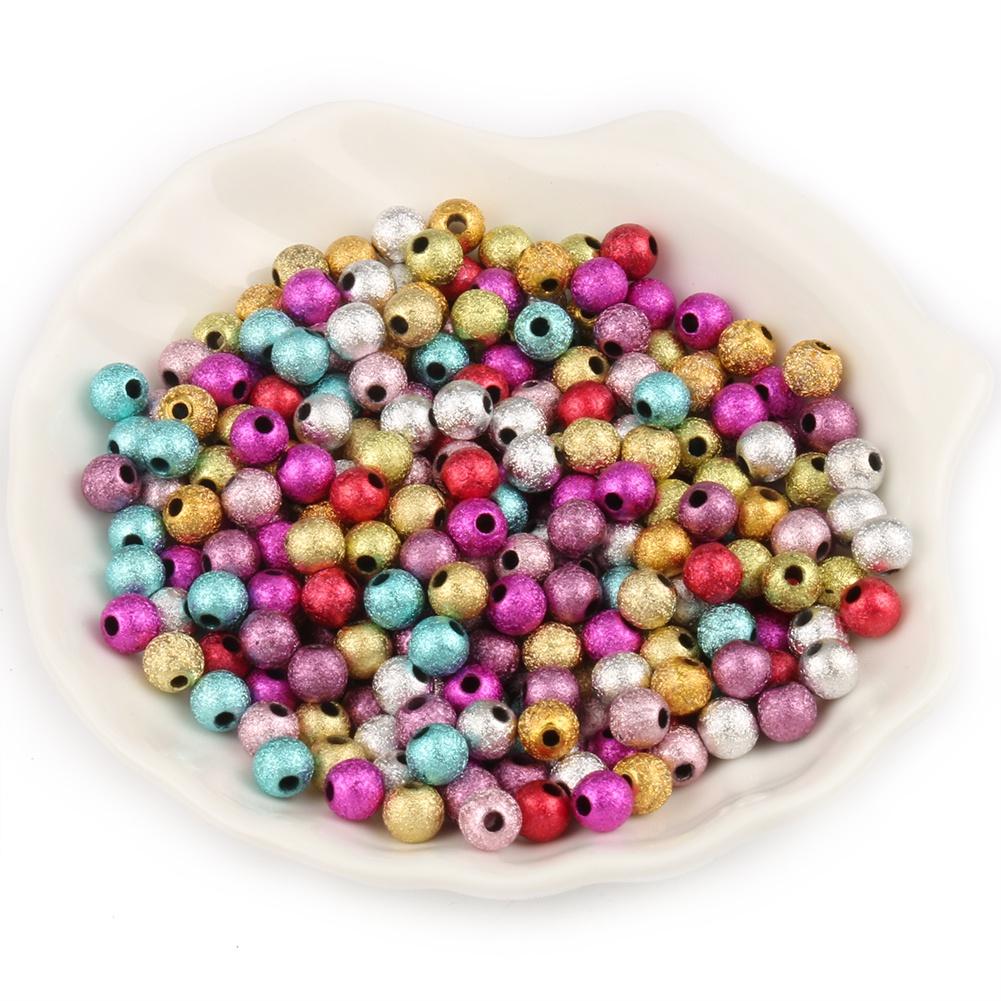 Handgefertigte, gemischte Farben, plattiert, Sternenstaub-Kunststoff, runde Kugel, Abstandshalter, Faltenperlen für die Schmuckherstellung, DIY-Armband, Charms, Zubehör
