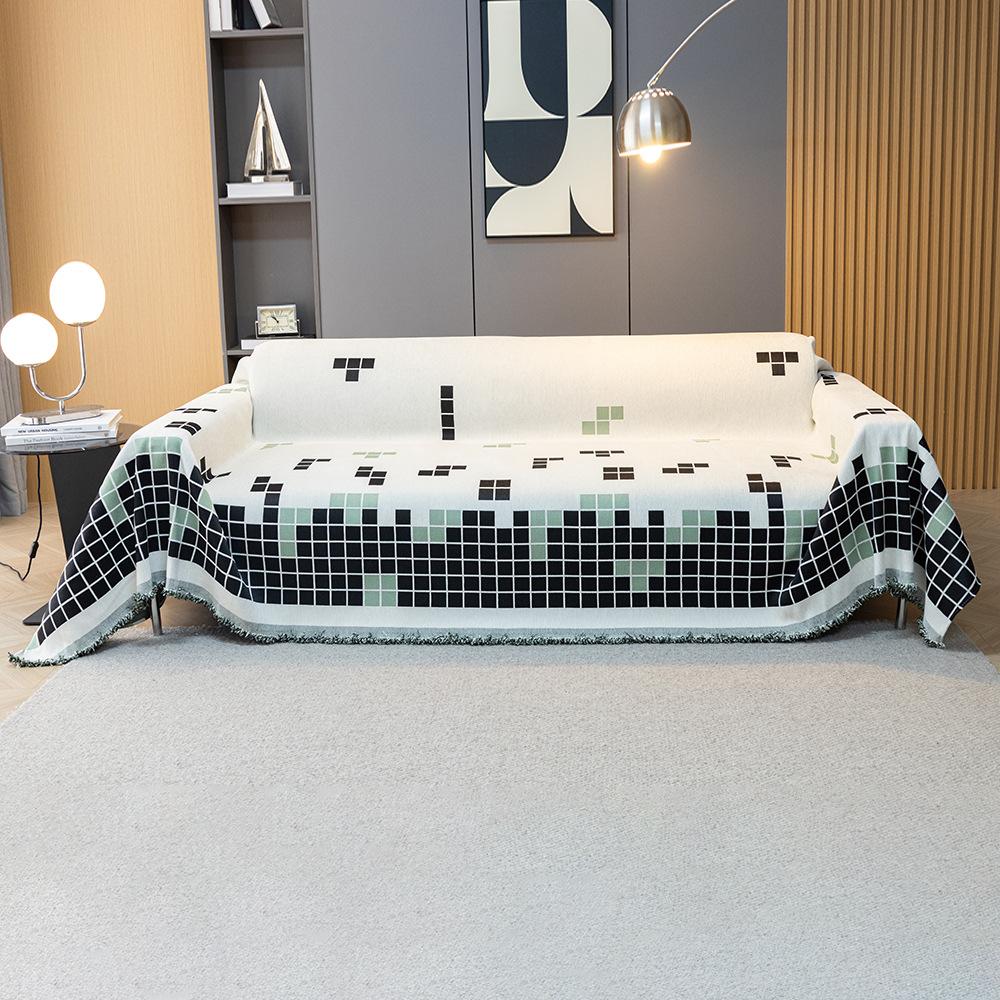 

Современный простой стиль двухсторонний шенилловый тетрис диван полотенце тканевый чехол для дивана все включено диван полотенце 180*300cm