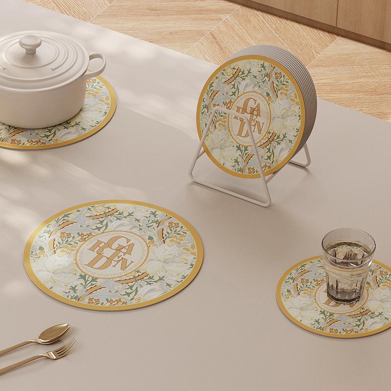 1PCS Round Rubber Placemats Heat Insulation Drink Coaster Anti Slip Pot Mat Reusable Hot Pad Kitchen Tableware Pads Accessories