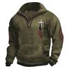 Herren Fleece Hoodie Lässig Langarm 1/4 Reißverschluss Pullover Sweatshirts