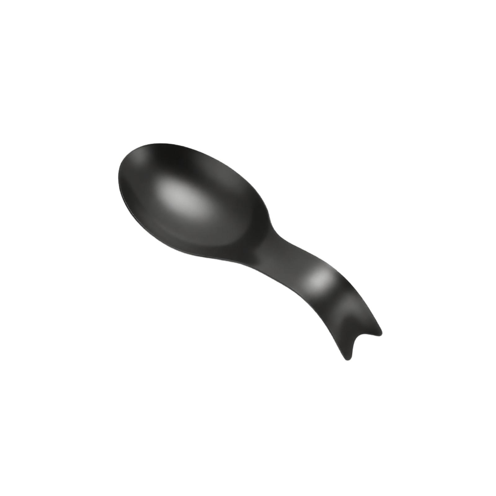 Stainless Steel Spoon Rest Fish Tail Design Spoon Holder for Hot Pot Kitchen Utensil Stand Durable and Easy to Clean чёрный