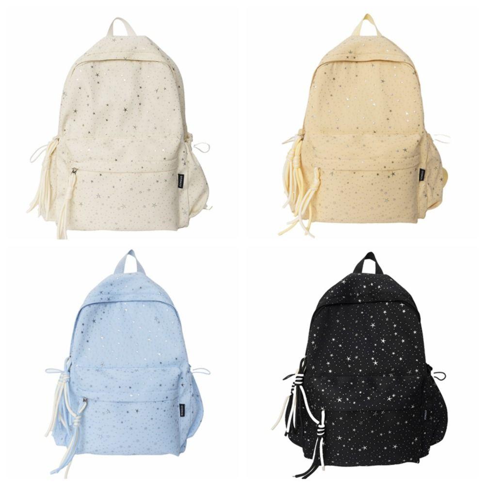 Multi-pockets Student School Bag Large Capacity Travel Rucksack Star Backpack Outdoor Activities