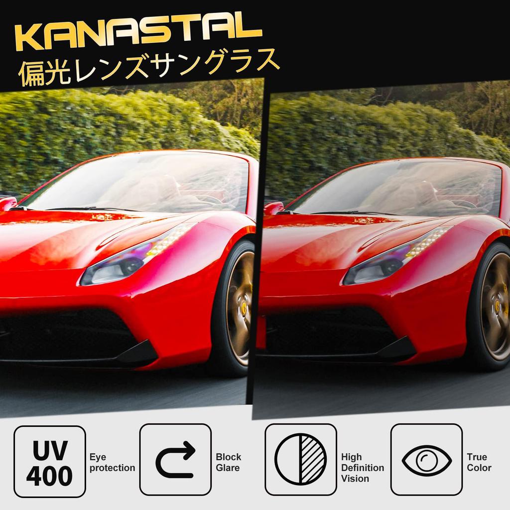 [KANASTAL] Oversized Sunglasses - Can be worn over eyeglasses. Polarized, UV400 protection, large size, ultra-lightweight, suitable for driving,