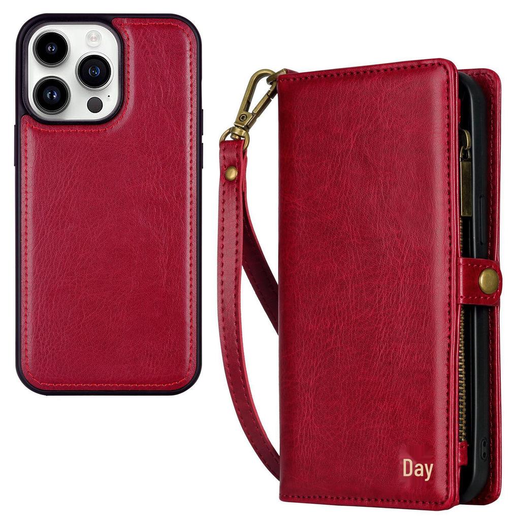 iPhone 14/15/16 Plus Multifunctional Leather Wallet Crossbody Case