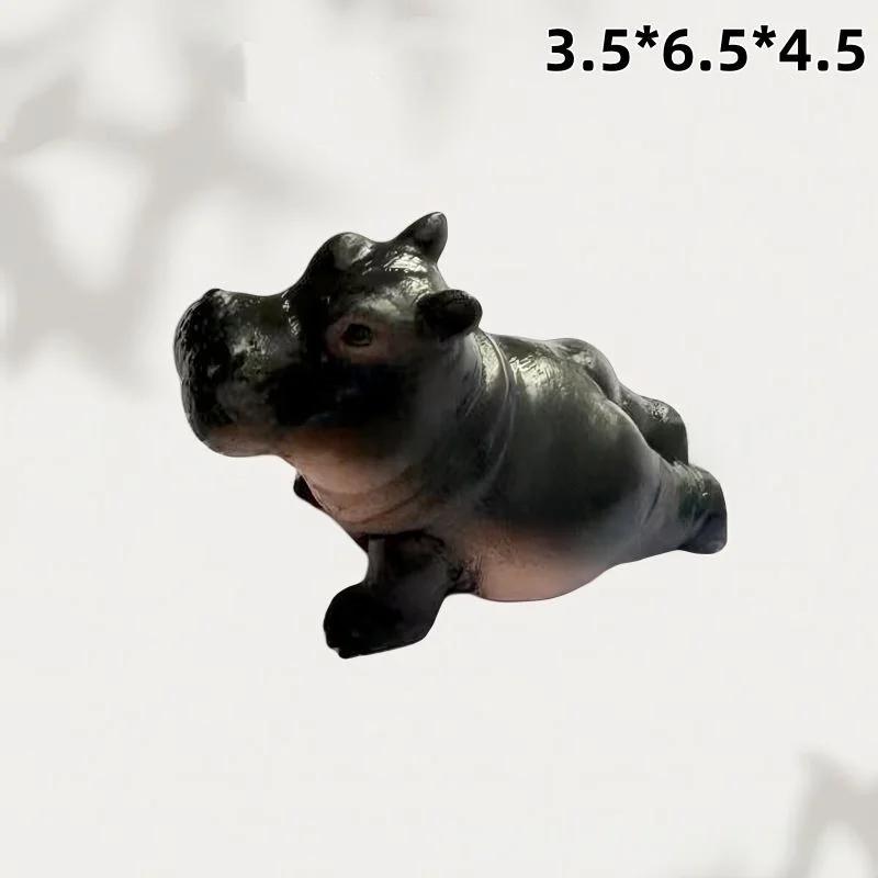 Cartoon Abstract Hippopotamus Resin Ornament Yoga Hippopotamus Crocodile Statue Home Office Desktop Ornament Decorative Item
