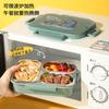 Kids Students Lunch Box 304 Stainless Steel Compartment Bento with Large Capacity Portable Lunch Bag Microwave Safe