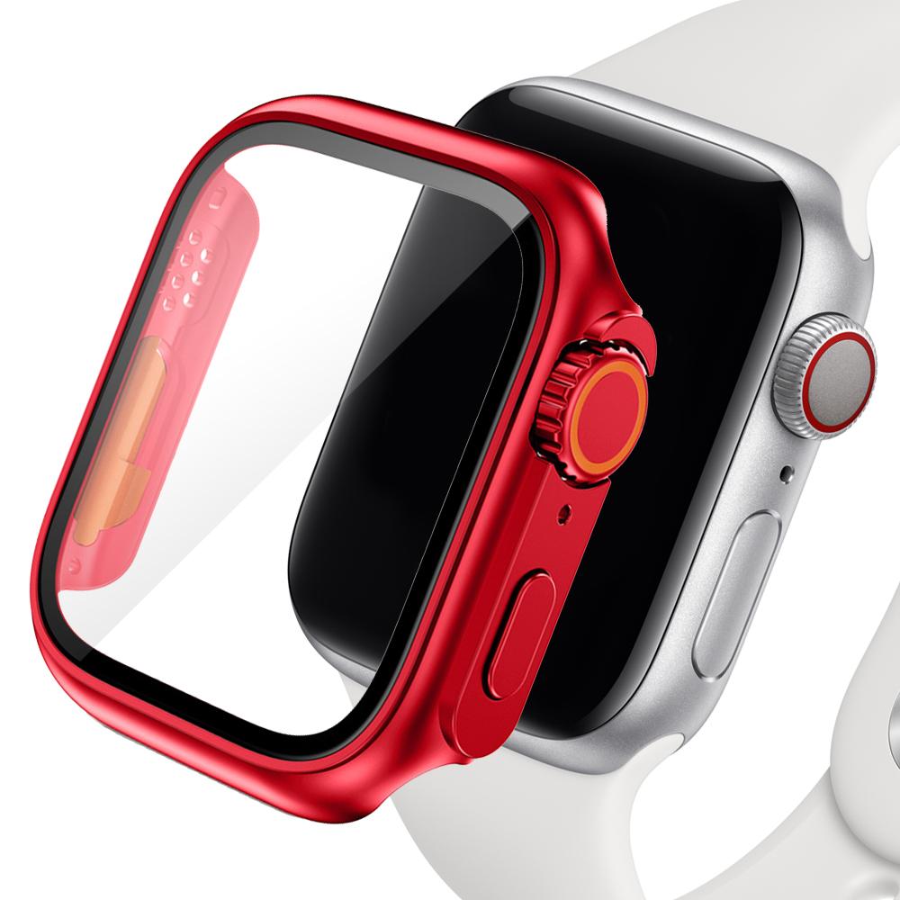 Change to Ultra for Apple Watch Case Series 8 7 45mm 41mm Screen Protector Cover Glass+Case for iWatch 4 5 6 SE 44mm 40mm Bumper