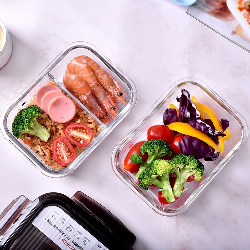 Lock & Lock Żaroodporny Szklany Pojemnik na Lunch z Przegródkami - Zestaw