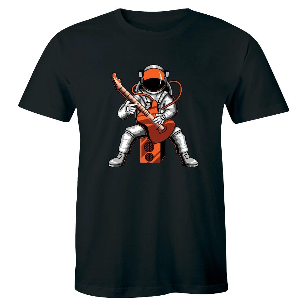 Astronaut Playing Electric Guitar T-Shirt for Men Gift Tee Shirt 3XL