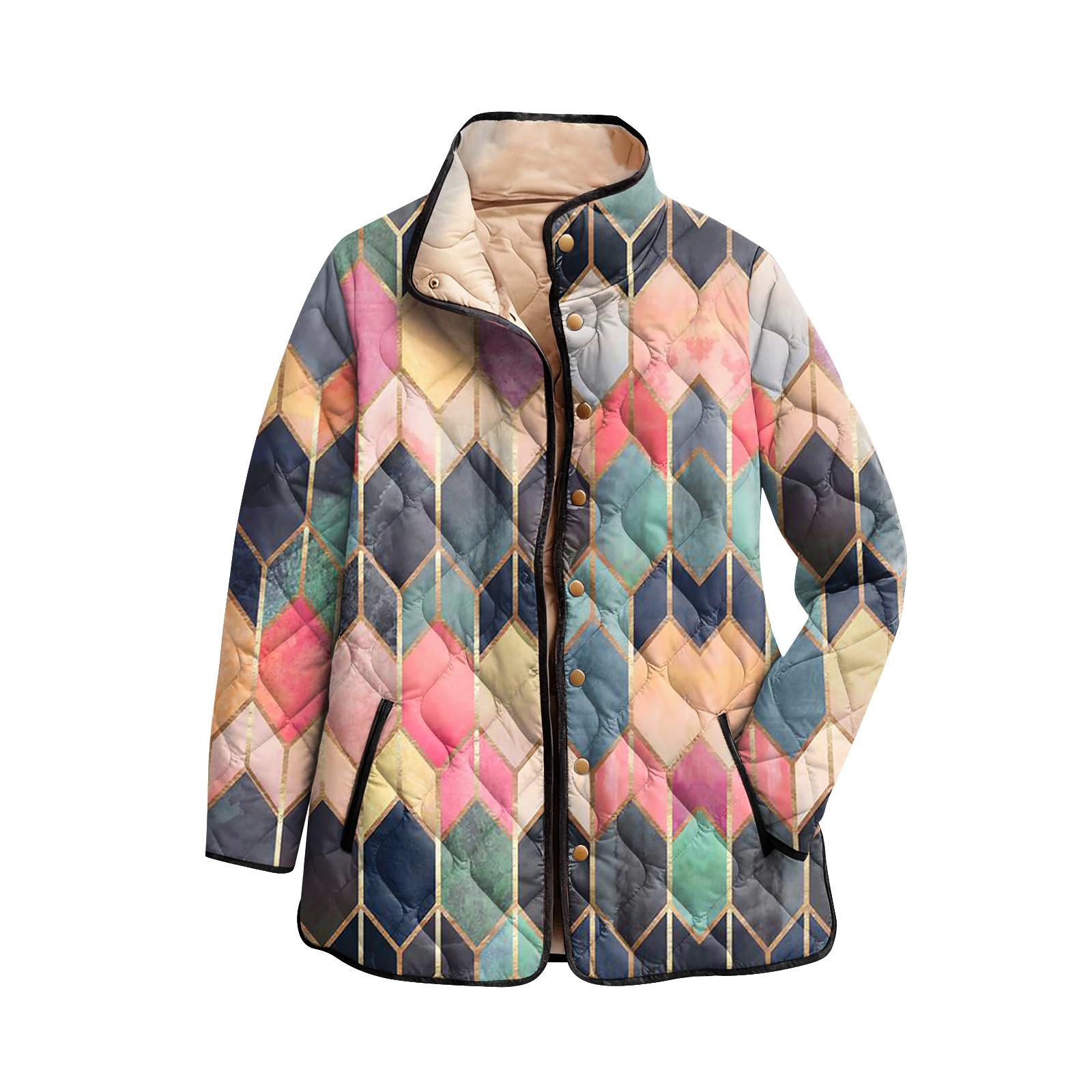 

Жіноча бавовняна куртка з квітковим принтом, коміром-стійкою, плісировкою, довгими рукавами та ґудзиками XS зелений