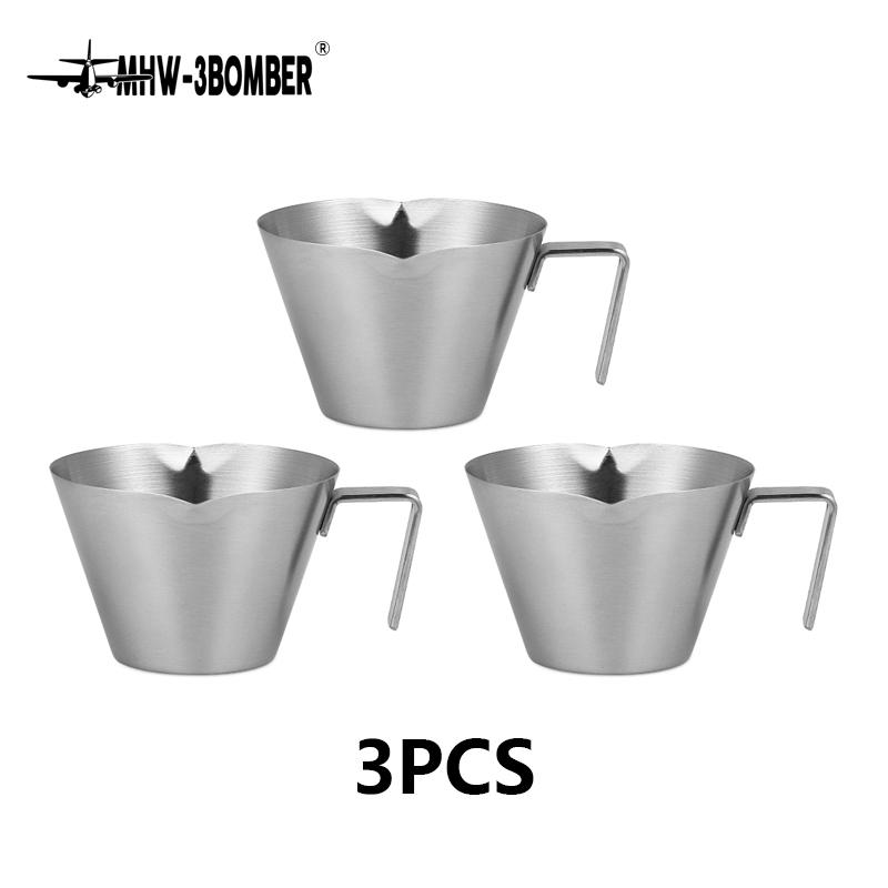 MHW-3BOMBER Nerezová odměrka na espresso s rukojetí 2/3 kusy SEspresso šálky 100 ml Domácí barista Kávové příslušenství