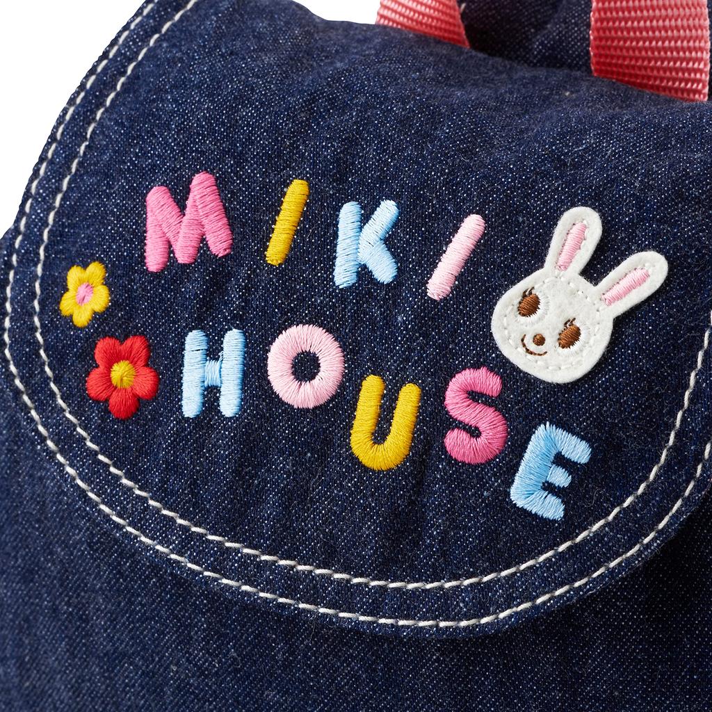 Backpack Baby Backpack Rucksack Denim Logo Bag Bag Boys Girls Baby Kids Baby Clothes Clothes Pink [MIKI HOUSE] Children's 10-8202-496