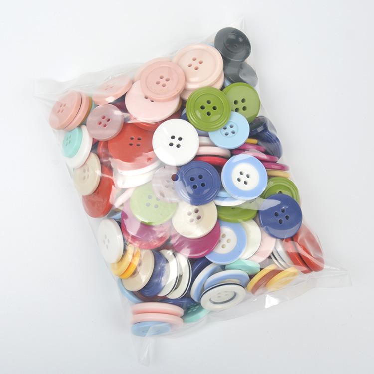 Available Now! Mixed Color Round Resin Buttons for DIY Crafts – Ideal for Handmade Button Art and Floral Designs.