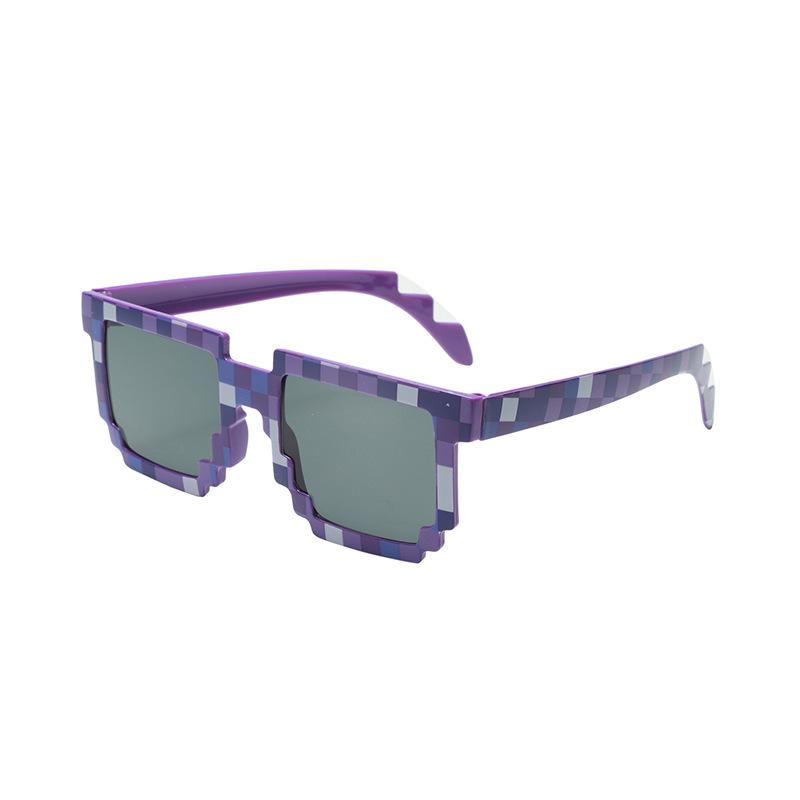 Trendy Multi-Color Mosaic Building Blocks Festival Sunglasses - Unisex & Fun