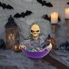 Electric Skeleton Fruit Bowl Glowing Halloween Ghost Ornament Halloween Candy Bowl  Haunted House