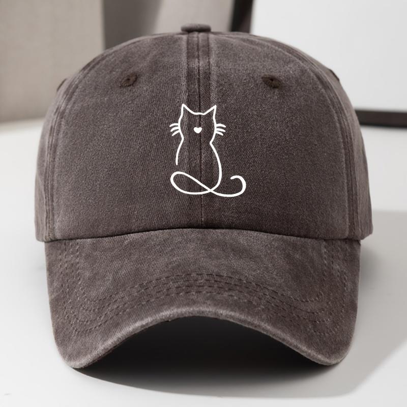 Cat printed baseball cap suitable for outdoor travel, fishing, leisure running, lightweight hip-hop style