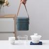 Suet Jade Porcelain Portable Travel Tea Set Souvenir Business Company Mid-Autumn Festival Gifts