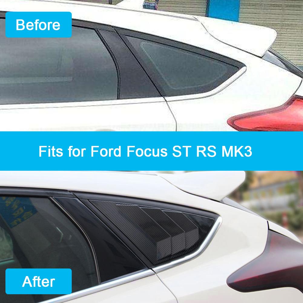 Carbon Fiber Style Rear Window Louver Shutter Vent Fits for Ford Focus ST RS MK3