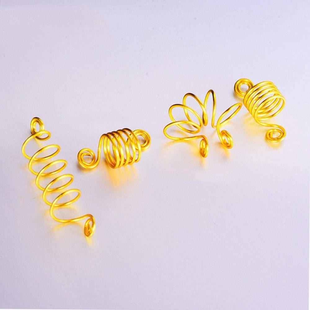 10Pcs Charms Dreadlocks Beads Hair Braids Cuffs Tubes Hair Accessories Spring Hair Rings  African