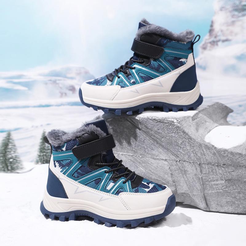 Kids' Winter Warm Plush Cotton Boots - Non-Slip, Wear-Resistant, High-Top, Waterproof Snow Boots