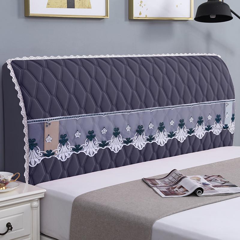 Solid Color Simple Elegant Headboard Cover Thickened Anti-collision Full Package Cloth Sleeve Universal Fit for Most Headboards