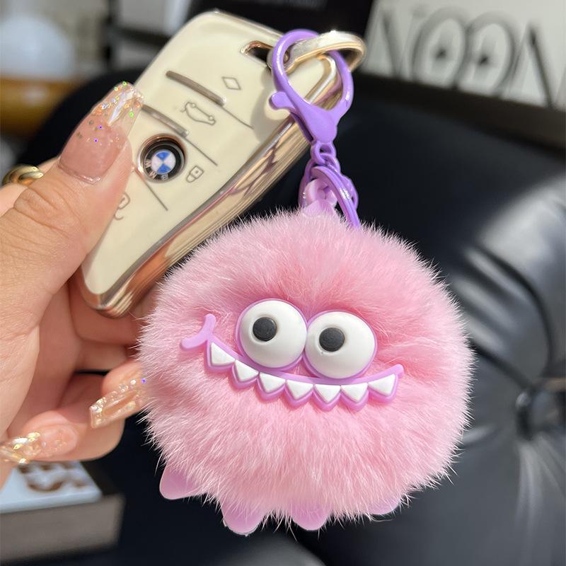 Adorable Faux Mink Rabbit Fur Keychain: Plush Ball Doll for Backpacks and Bags
