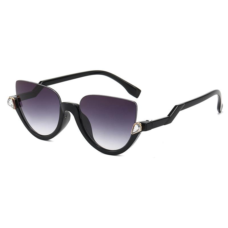 

Latest Women s Half Frame Cat Eye Sun Glasses Women Classic Vintage Sun Glasses Summer Outdoor Travel Eyewear UV400 Gafas De Sol As shown in the figu